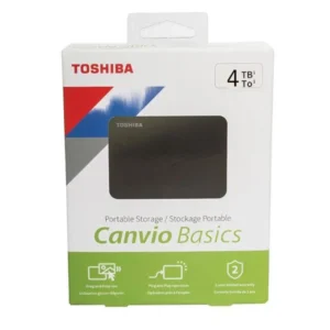 Toshiba Canvio Basics 4TB 2.5" Portable External Hard Drive – USB 3.2 Gen 1 (Black)
