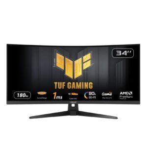ASUS TUF Gaming VG34VQL3A 34-Inch Curved Ultrawide Monitor | WQHD 3440×1440, 180Hz, 1ms, HDR400, FreeSync Premium Pro - Brand New