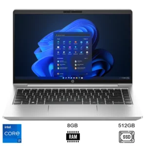 Hp probook 440 G10, intel core i7 1355U, 8GB RAM DDR4-3200, 512 gb PCIe NVMe SSD, 14"FHD, backlit keyboard, Intel UHD Graphics,720p HD camera,  pike silver , PORTS 2x USB Type-A,2x USB Type-A 1 HDMI,1 stereo headphone,2x USB Type-C,1x RJ-45