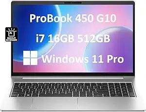 HP ProBook 450 G10 Business Laptop (15.6" FHD IPS Anti-Glare, Intel 10-Core i7-1355U, 16GB RAM, 512GB SSD) Backlit Keyboard, Webcam, Ethernet, Wi-Fi 6E, Wolf Pro Security, Win 11 Pro, Silver - Image 6