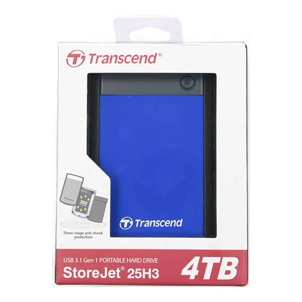 Transcend StoreJet 4TB External Hard Drive - Blue - Image 3