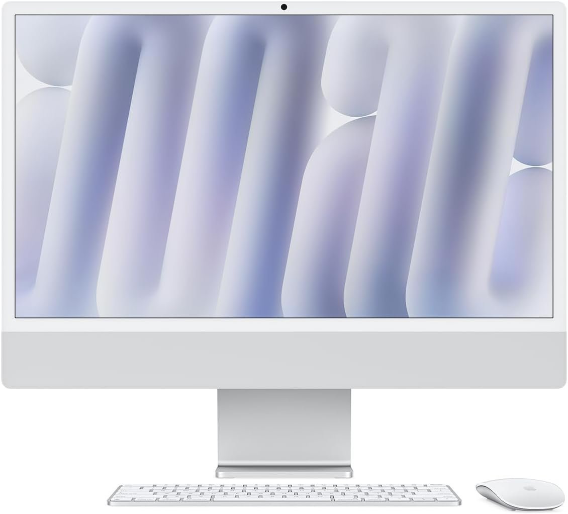 Apple iMac M4 24″ 4.5K Retina Display 24GB RAM 512GB SSD 12MP Camera 1 Year Warranty - Silver