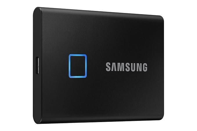 Samsung T7 Touch Portable External SSD 1TB with Fingerprint Security - Black - MU-PC1T0K/WW - Image 2