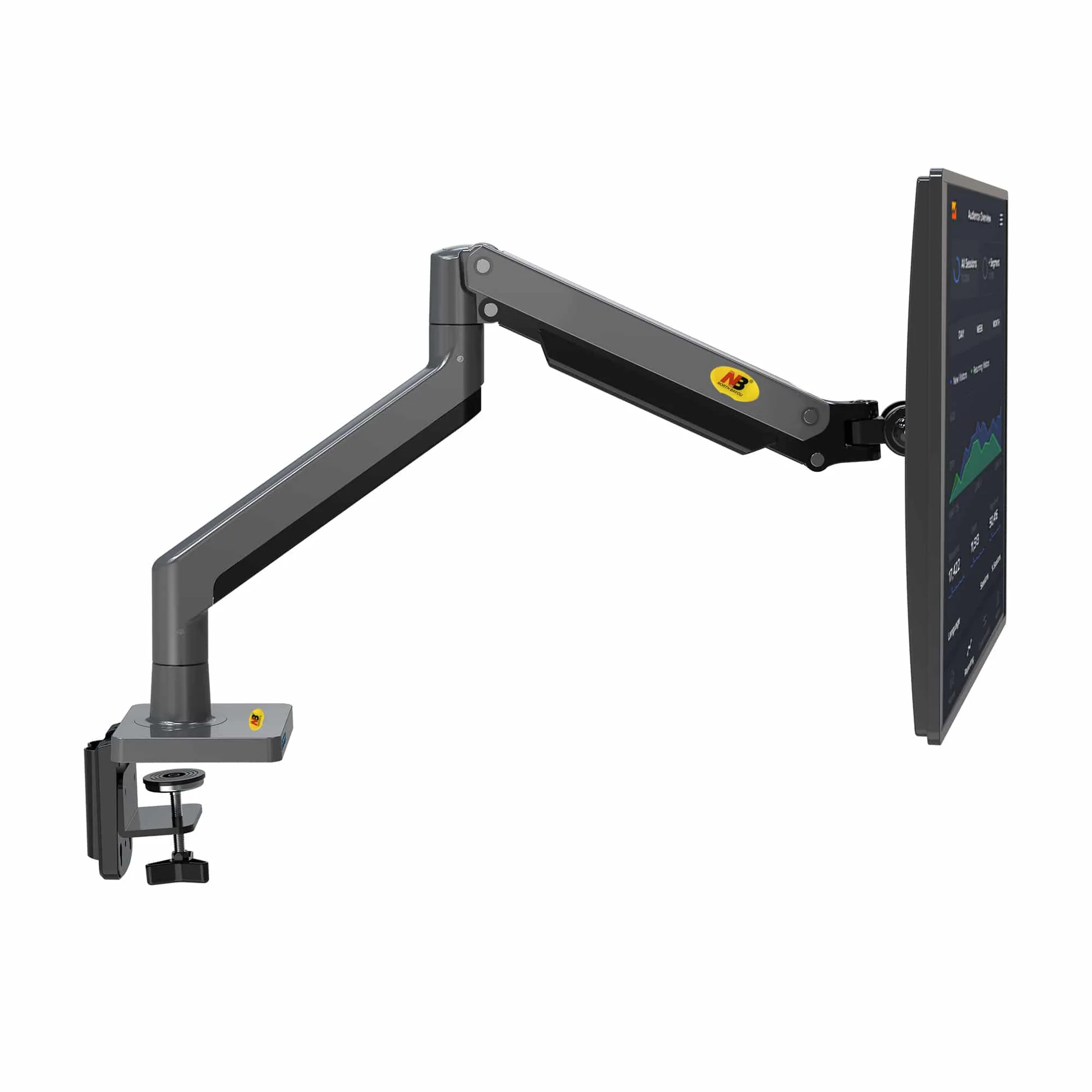 North Bayou G45 Heavy Duty Monitor Arm Gas Spring Adjustable Mount for 17–49” Ultrawide Monitors