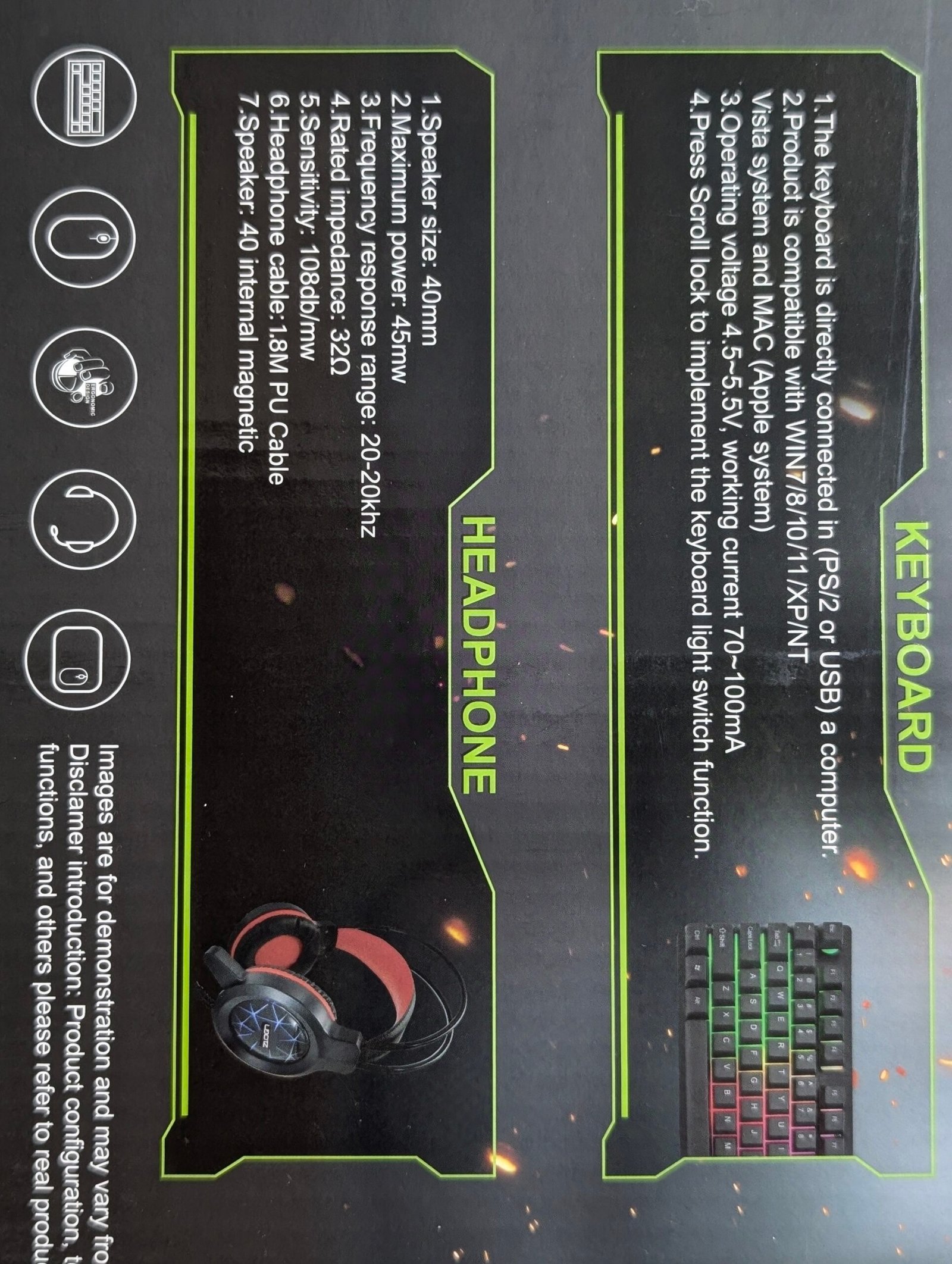 Udonz CP-01 4-in-1 Gaming Combo – RGB Keyboard, Gaming Headset, Mouse, Mouse Pad. - Image 4