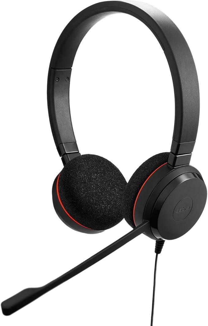 Jabra Evolve 20 Wired Headset (2025 Edition) – Dual-Ear USB-C/A Headset for Office & Work from Home