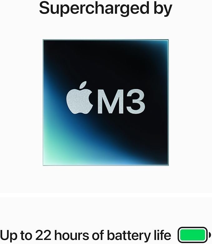 Macbook pro - M3 Chip 8 core CPU - 10 Core GPU, 8GB RAM, 1TB SSD, 14.2” Liquid Retina Display (3024x1964), 120Hz refresh rate, MacOS Sonoma 14, No ODD, 1080P FHD camera, Backlit keyboard, Touch ID, Space Grey, 1 year warranty,