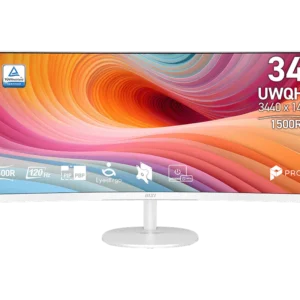 MSI PRO MP341CQW E12 34-inch ultrawide monitor in white